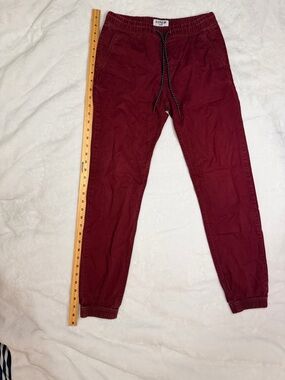 Express Men's Burgundy Elastic-Waist Jogger Pants